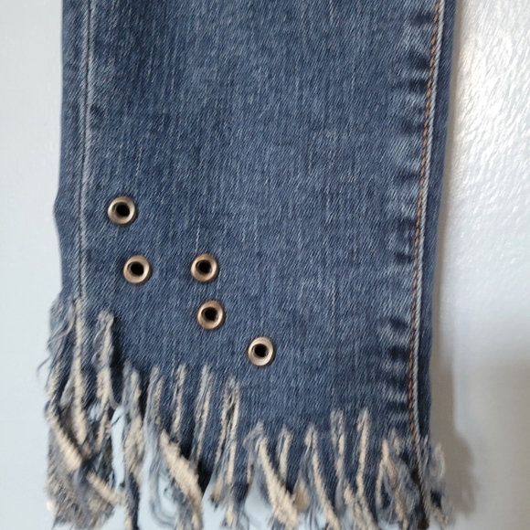 Zara Basic Z1975 Fringe Blue Jeans Size 4 - Picture 3 of 8